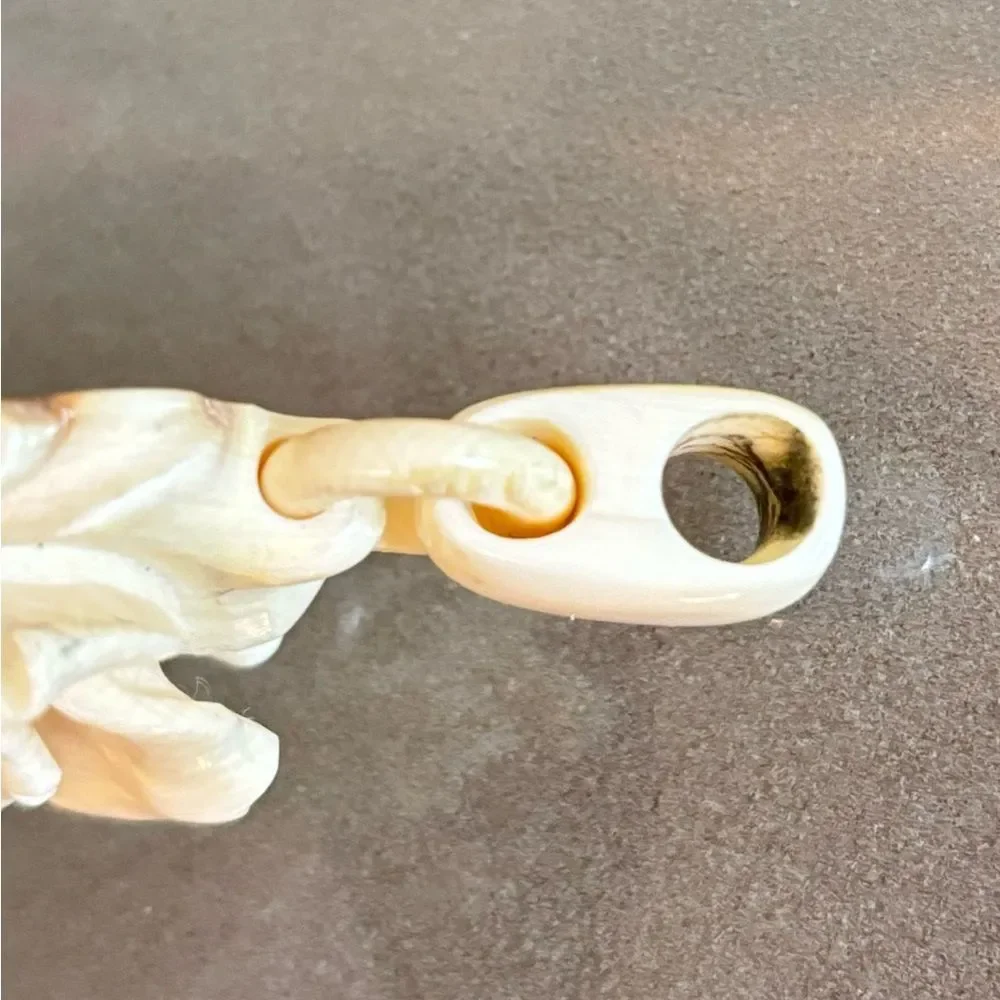 Vintage Bone Carved Rose Pendant
